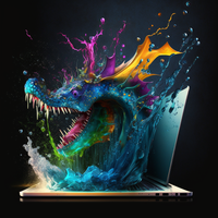 BellaFrozenMoments_a_colourful_dragon_coming_out_of_an_open_lap_4f16ee10-461e-46d9-bb90-83fce99893e0